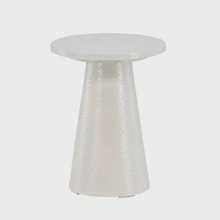 Nest living Lexi Houten Bijzettafel Glanzend Wit - Ø 35 cm