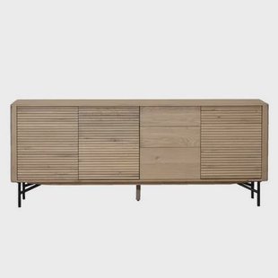 DÉJA Living - Dressoir Eikenhout|Metaal - Naturel - 200x45x86cm - Inès