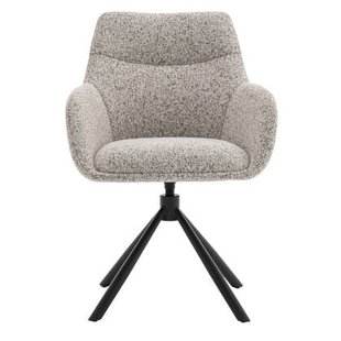 DÉJA Living - Eetkamerstoel Beige|Zwart - Draaibaar - Noé - Set van 2