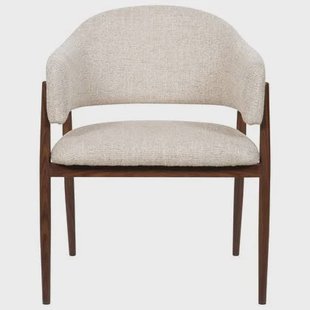 DÉJA Living - Eetkamerstoel Taupe|Walnoot - Dénia - Set van 2