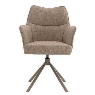 DÉJA Living - Eetkamerstoel Taupe|Taupe - Draaibaar - Zayn - Set van 2