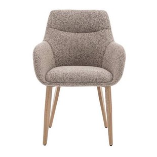 DÉJA Living - Eetkamerstoel Taupe|Naturel - Noé - Set van 2