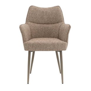 DÉJA Living - Eetkamerstoel Taupe|Taupe - Zithoogte 47cm - Zayn - Set van 2