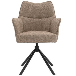 DÉJA Living - Eetkamerstoel Taupe|Zwart - Draaibaar - Zayn - Set van 2 DÉJA Living - Eetkamerstoel Taupe|Zwart - Draaibaar - Zayn - Set van 2