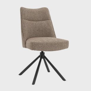 DÉJA Living - Eetkamerstoel Taupe|Zwart - Draaibaar - Meau - Set van 2 DÉJA Living - Eetkamerstoel Taupe|Zwart - Draaibaar - Meau - Set van 2