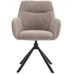 DÉJA Living - Eetkamerstoel Taupe|Zwart - Draaibaar - Noé - Set van 2