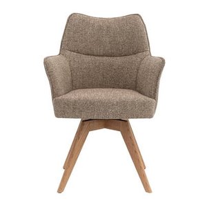 DÉJA Living - Eetkamerstoel Taupe|Naturel - Draaibaar - Zayn - Set van 2 DÉJA Living - Eetkamerstoel Taupe|Naturel - Draaibaar - Zayn - Set van 2