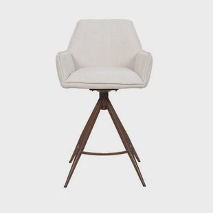 Giga Meubel - Barstoel Beige|Walnoot - Zithoogte 66cm - Noa - Set van 2