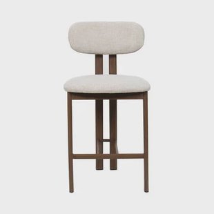 Giga Meubel - Barkruk Walnoot|Beige - Noor - Set van 2