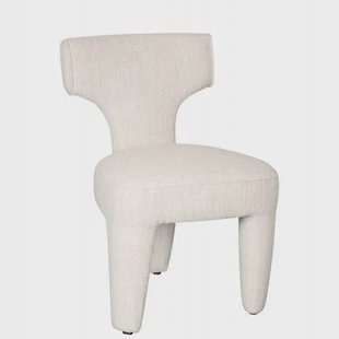 Eetkamerstoel Alby - Creme|Wit - Textiel