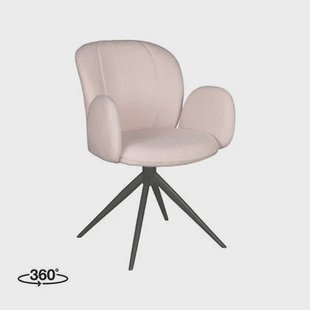 LABEL51 - Eetkamerstoel Kimball - Naturel Boucle - Zwart Metaal