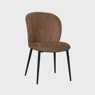 LABEL51 - Eetkamerstoel Vino - Cognac Elite - Zwart Metaal