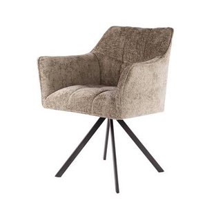 Hoyz Collection - Armstoel Raster Draaibaar - 2 Stuks - Rich Champagne