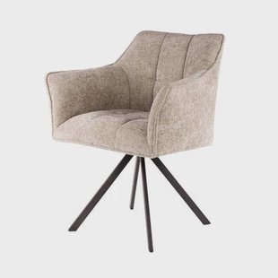 Fraaai Ramon eetkamerstoel geweven draaibaar - zand