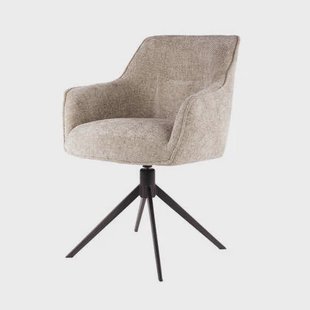 Fraaai Diego eetkamerstoel geweven draaibaar - zand