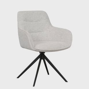 Eetkamerstoel Look - Grijs - Textiel - 62x84x61cm (BxHxD)