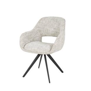 Hoyz Collection - Armstoel Spring Draaibaar - Gebroken Wit - Set van 2