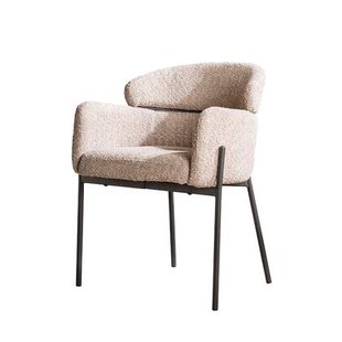 AnLi Style Armstoel boucle ronde rug - zandkleur AnLi Style Armstoel boucle ronde rug - zandkleur