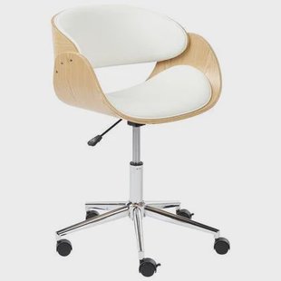 Beliani - PALATKA - Bureaustoel - Lichthout|Zwart - Kunstleer