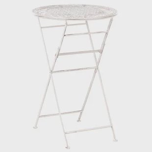 Beliani - TRIESTE - Tuinbartafel - Lichtbeige - 60 x 60 cm - IJzer