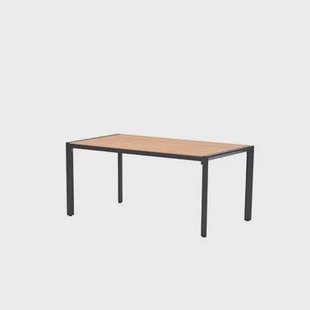 Felini tafel - 160x84 cm - carbon black - light teaklook Felini tafel - 160x84 cm - carbon black - light teaklook