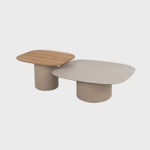 Taste by 4 Seasons Demi Salontafel set (2-delig) - Keramiek|teak - Latte