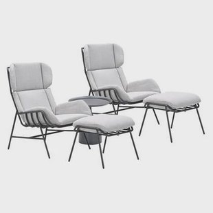 Garden Impressions Fresno loungestoelen donker grijs -Mati bijzettafel