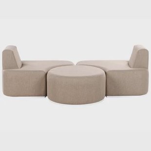 Beliani - FABRO - Loungeset voor 2 - Beige - Polyester