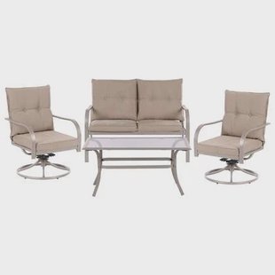 Beliani - MESTRINO - Loungeset 4-zits - Beige - Staal