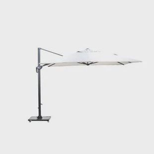 Hawaii Big Pole telescoop parasol - 350x350cm -carbon black-royal zand