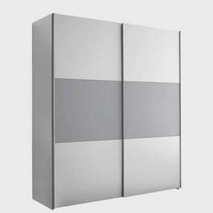 Kledingkast Vinkel - Grijs|Wit - Spaanplaat