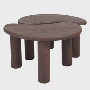 Home67 - Salontafel Lina - Espresso Mangohout - Set van 2 Home67 - Salontafel Lina - Espresso Mangohout - Set van 2