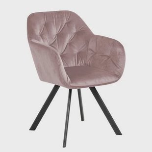 Giga Living - Eetkamerstoel - Roze - Stof - Zithoogte 47,5cm - Lida