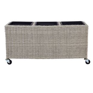 Beliani - BELLIS - Plantenbak - Lichtbruin - PE rotan