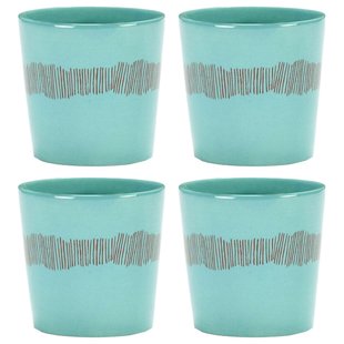 Serax Feast By Ottolenghi Mok 25cl Set Van 4 Azure/Red Stripes