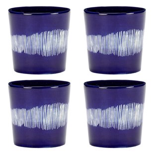 Serax Feast By Ottolenghi Mok 25cl Set Van 4 Dark Blue/White Stripes