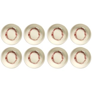 Serax Feast By Ottolenghi Schaaltje&Oslash;7,5 Set Van 8 White/Red Stripes