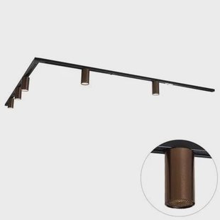 QAZQA Modern railsysteem met 5 spots donker brons 1-fase GU10 50mm -
