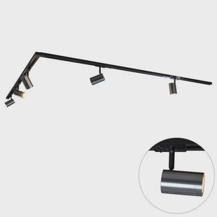 QAZQA Modern railsysteem met 5 spots gunmetal 1-fase - Iconic Jeana
