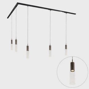 QAZQA Modern railsysteem met 5 hanglampen donker brons 1-fase -