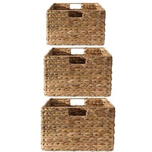 Calicosy - Waterhyacint Manden met metalen frame - Set van 3 Calicosy - Waterhyacint Manden met metalen frame - Set van 3