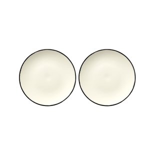 Serax D&eacute; Tableware By Ann Demeulemeester Ontbijtbord &Oslash;17,5 Set Van 2 White/Black 1