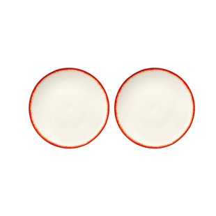 Serax D&eacute; Tableware By Ann Demeulemeester Ontbijtbord &Oslash;17,5 Set Van 2 White/Red 2