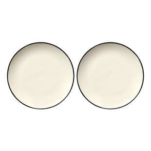Serax D&eacute; Tableware By Ann Demeulemeester Dinerbord &Oslash;24 Set Van 2 White/Black 1