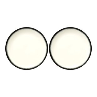 Serax D&eacute; Tableware By Ann Demeulemeester Dinerbord &Oslash;24 Set Van 2 White/Black 3