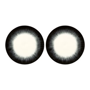 Serax D&eacute; Tableware By Ann Demeulemeester Dinerbord &Oslash;24 Set Van 2 White/Black 5