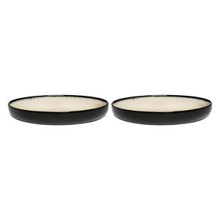 Serax D&eacute; Tableware By Ann Demeulemeester Diep Bord &Oslash;24 Set Van 2 White/Black D