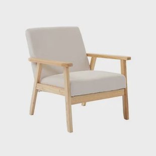 sweeek - Scandinavische fauteuil van hout en ribfluweel