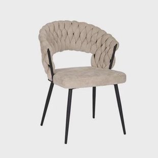 Bronx71 Eetkamerstoel Braid chenille beige Bronx71 Eetkamerstoel Braid chenille beige