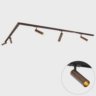 QAZQA Modern railsysteem met 5 spots donker brons 1-fase GU10 35mm -